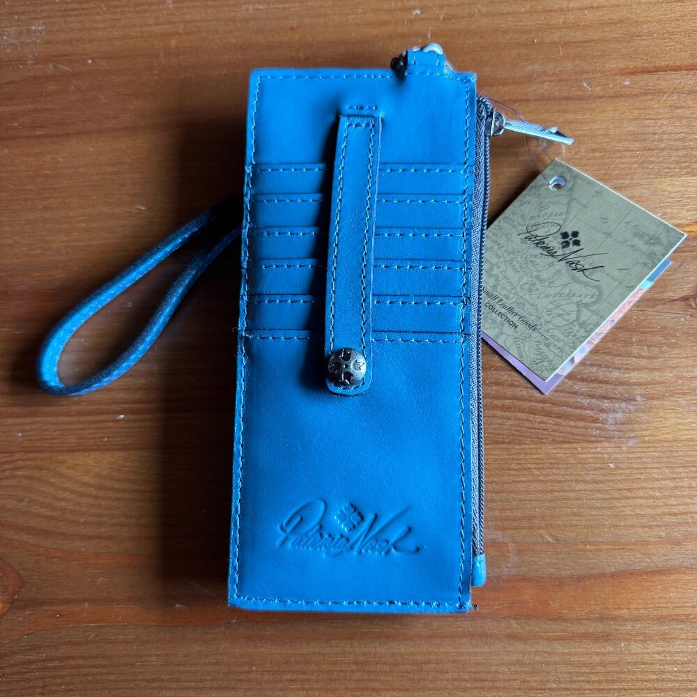 NWT Patricia Nash Alanna Blue Leather Credit Card Holder/Wristlet